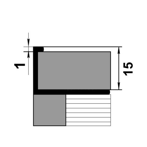 Профиль для плитки алюминий ПК 01-15