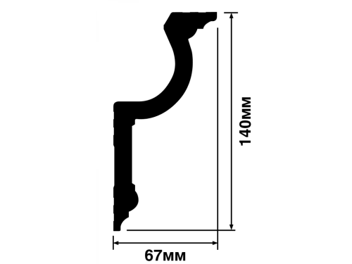 Карниз ПОЛИСТИРОЛ HI WOOD 140мм х 67мм х 2,0м.